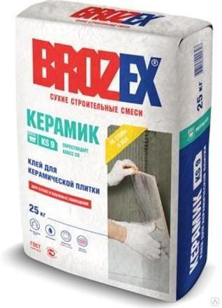 Клей для плитки KS 9 КЕРАМИК ПРОФИ 25 кг BROZEX в Екатеринбурге - cmo-k.ru
